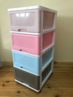 Комод 4-х СЕКЦИОННЫЙ (40*50cm) РАДУГА НА КОЛЕСАХ арт. 040241 [1] ДУНЬЯ