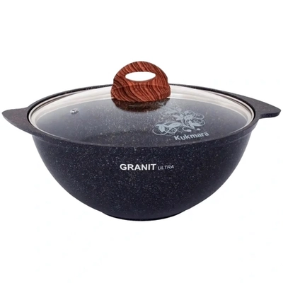 Казан для плова 3,5л со стекл. крышкой, АП линия «Granit ultra» (blue)