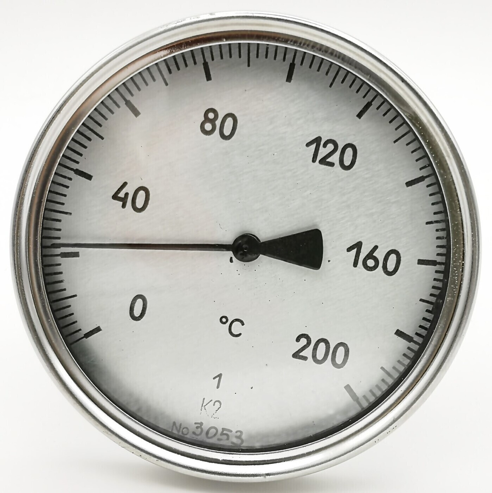 Термометр биметаллический ТБ-2 (0+200) 160мм, G1/2,кл 1.5, осевой