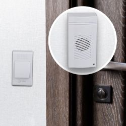 Звонок дверной ЭРА C51 беспроводной белый 32 мелодии в пакете | Электрозвонки беспроводные