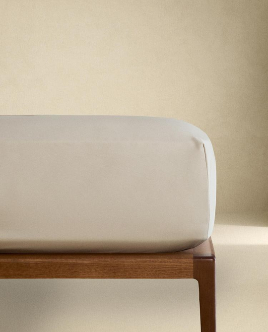 ZARA HOME (1000 НИТЕЙ) ПРОСТЫНЯ ИЗ ПЕРКАЛЯ | ВЫСОТА 40 СМ, СЕРЫЙ