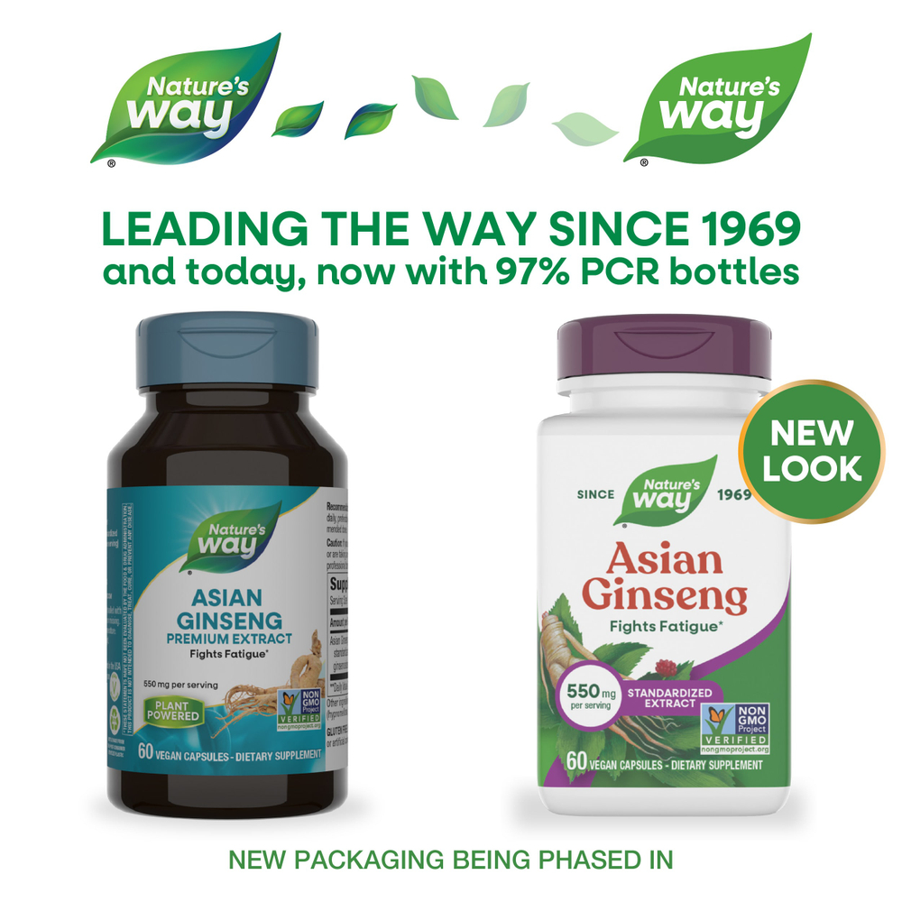 Nature's Way, азиатский женьшень, 550 мг, 60 веганских капсул