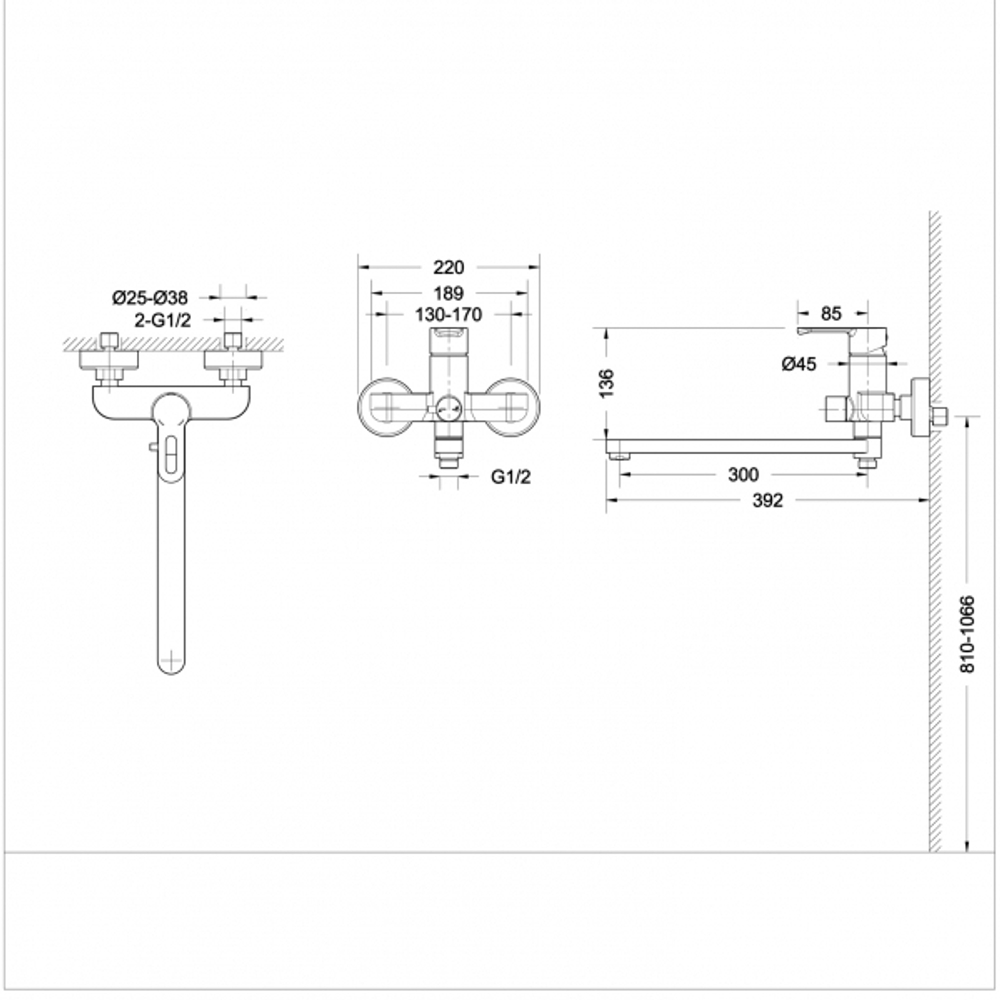 Комплект для ванной комнаты Bravat Stream-D 2 в 1