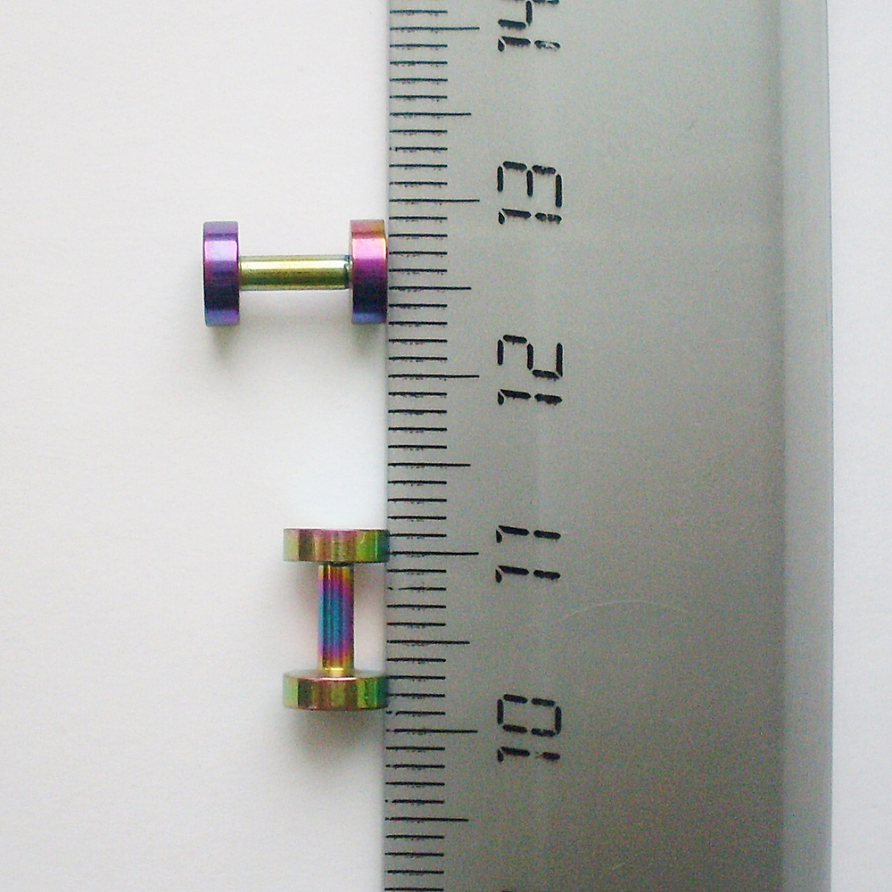 Тоннель для пирсинга ушей 2 мм диаметр. Медицинская сталь, цветное анодирование. 1 пара