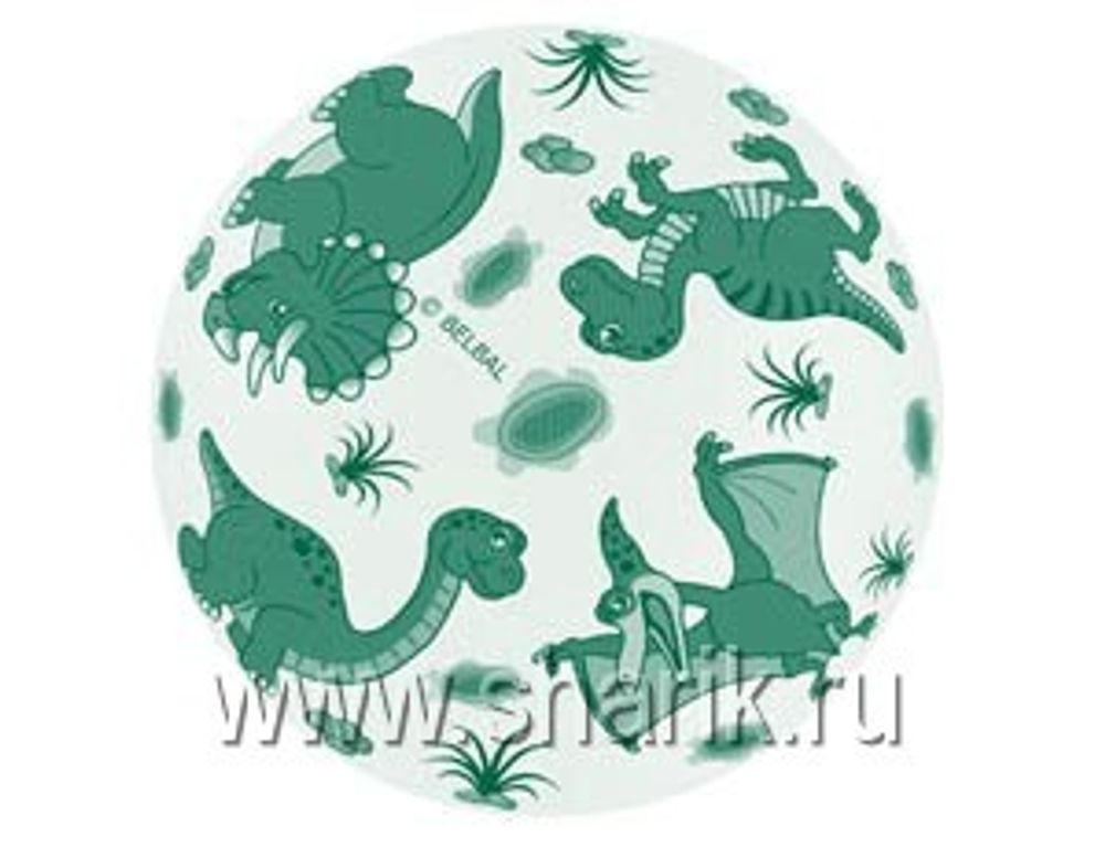Шар (14"/36 см) Шелкография Динозаврики 5цв 25 шт.