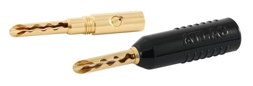 Разъем Банан винтовой Atlas Achromatic Gold Z Plug Screw, 4мм, черный