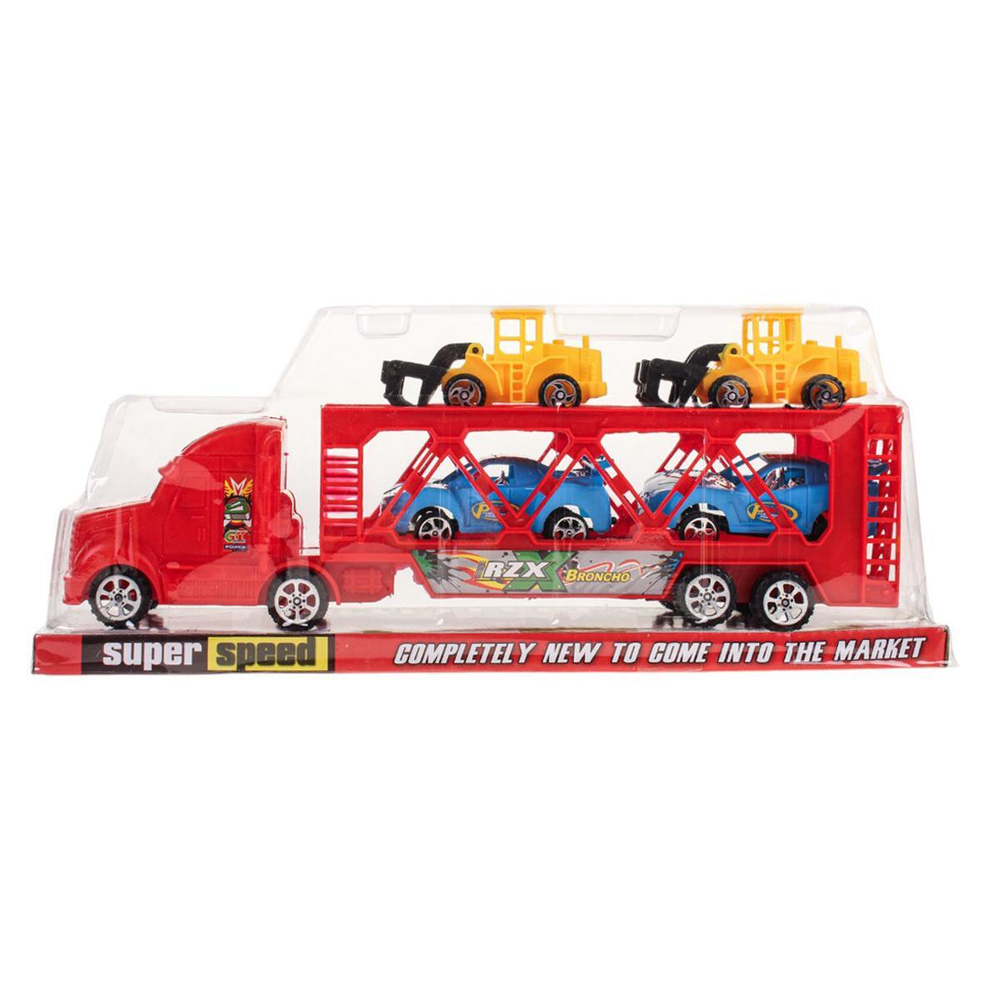 Автовоз ин. 32см + 4машины, ПК HF666-3