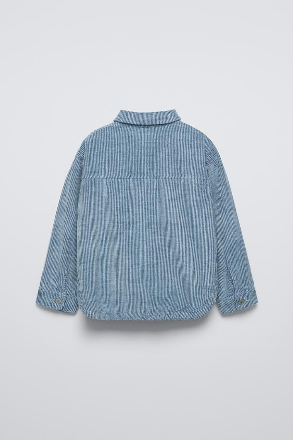 ZARA КУРТКА-РУБАШКА ИЗ ВЕЛЬВЕТА С ЭФФЕКТОМ ПОТЕРТОСТИ, СИНИЙ