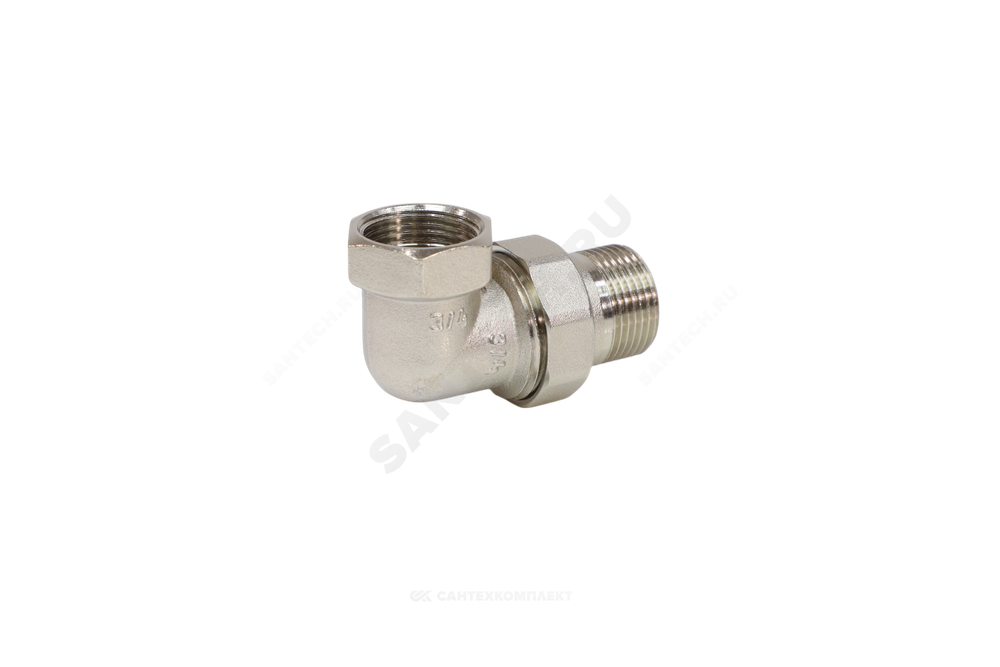 Соединитель латунь никель американка Ду 15 (1/2") угловой ВР/НР VALFEX VF.098.N.012