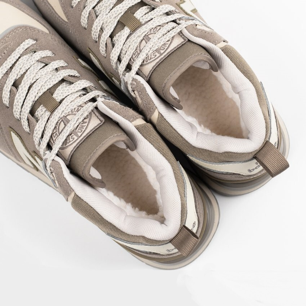 кроссовки New Balance 574 Mid x Stone Island Light Brown Winter