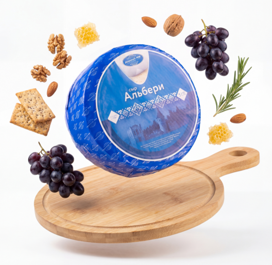 Сыр Альбери 51%, ТМ Молочный мир