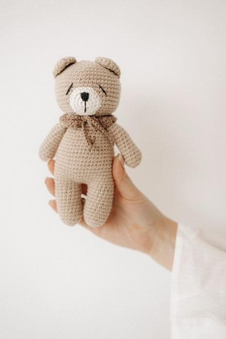 Мишка вязаный, Бежевый
