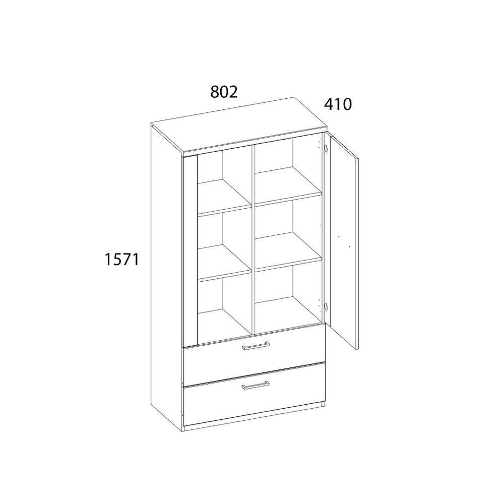 DOORSET, Шкаф 1D2S3N. Цвет ДУБ НАВАРРА