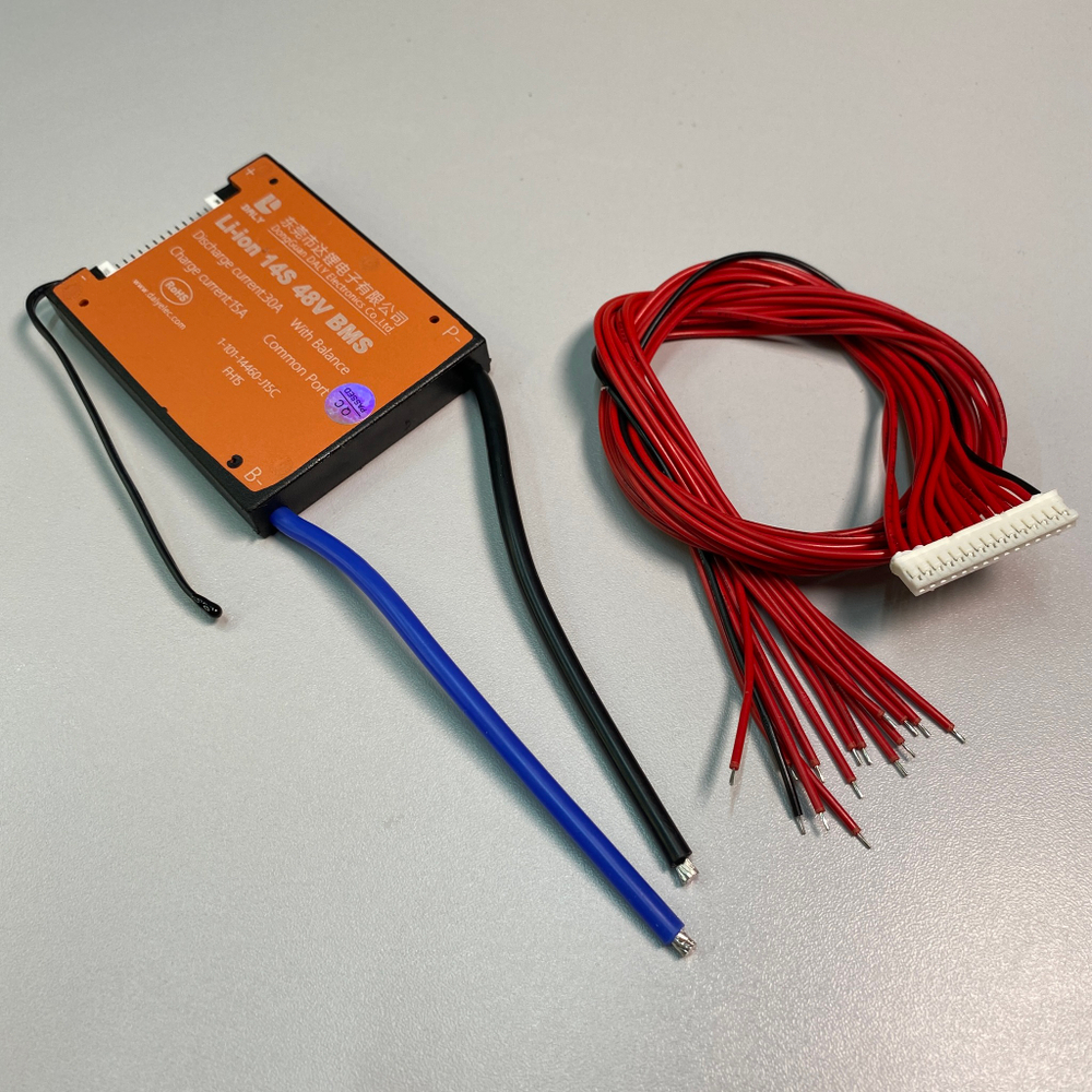 Плата Li ion БМС daly 14s52v 30A с термодатчиком и балансировкой