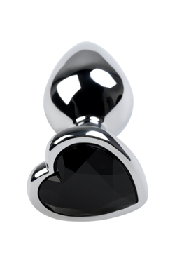 Анальный страз TOYFA металл серебряный с чёрным кристаллом, 7 см, Ø 2,7 см, 50 г