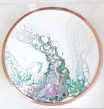 Круглая алюминиевая фоторамка 42 см, розовое золото