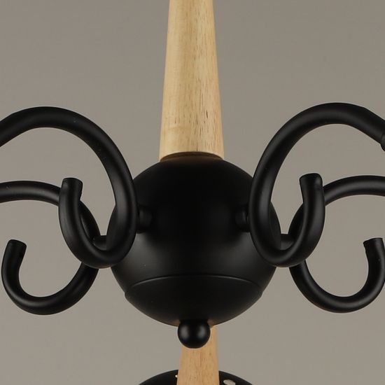 Люстра потолочная Reluce E27 04886-0.3-05 BK+WOOD