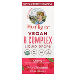 MaryRuth's, Веганский комплекс витаминов группы B, капли, вишня, 30 мл (1 жидк. унция)