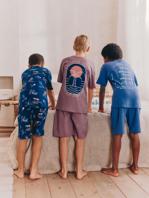 Пижама для мальчика Next AM2-795, 3 шт., Синий, Сиреневый