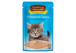 ДЕРЕВЕНСКИЕ ЛАКОМСТВА Пауч для котят паштет из отборного тунца 0,07 кг