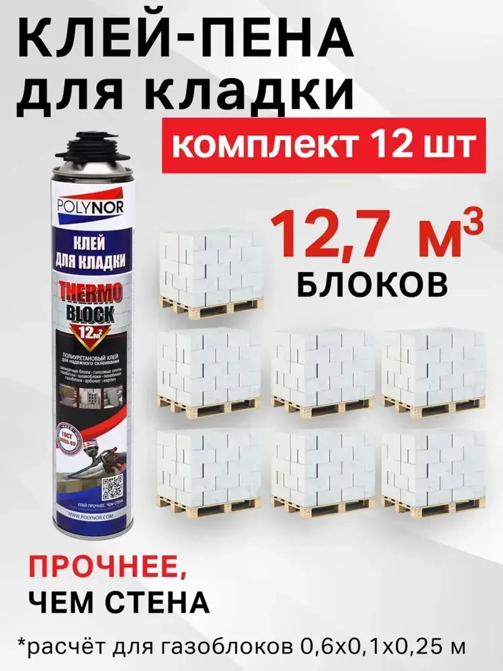 Комплект клей-пена для кладки Polynor Thermo Block Box (Полинор Термо Блок Бокс)