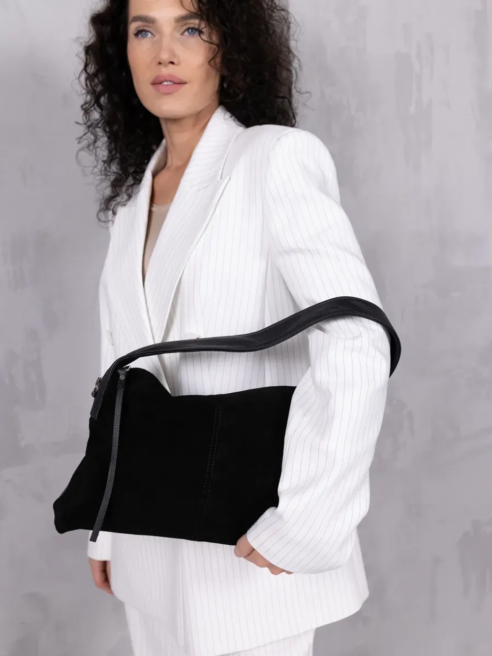 Сумка через плечо большая натуральная кожа