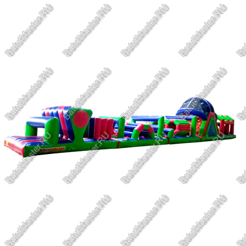 Коммерческая надувная полоса препятствий "Азарт" 25*3,5*4,5 м