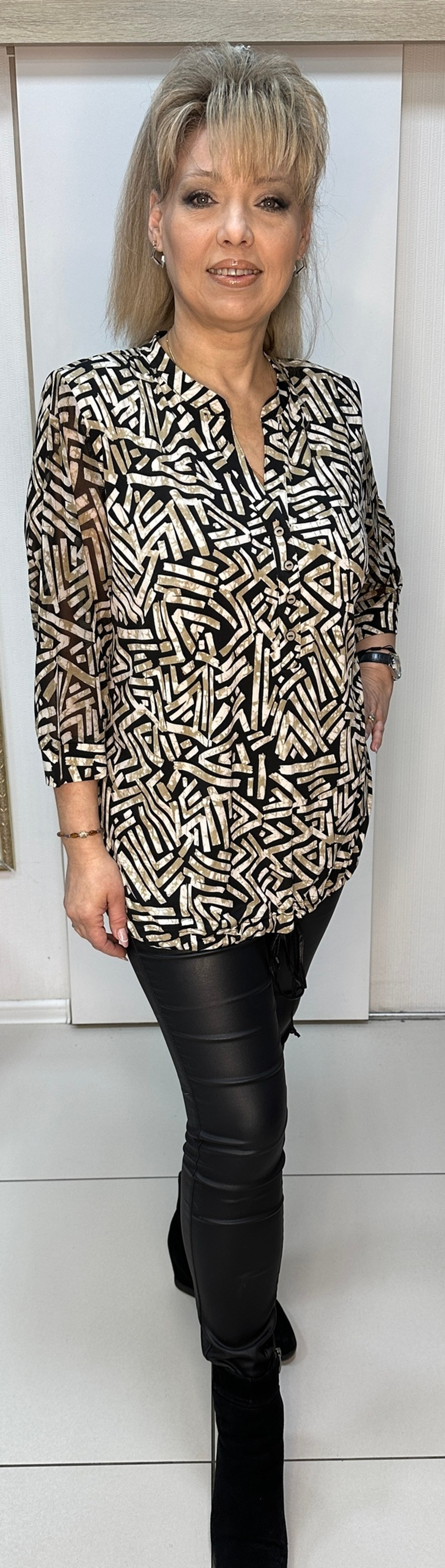 Блузон-поло(туника) с кулиской "соломка"