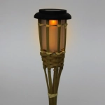 Фонарь садовый «Пламя» 118 см , на солнечной батарее, Теплый белый