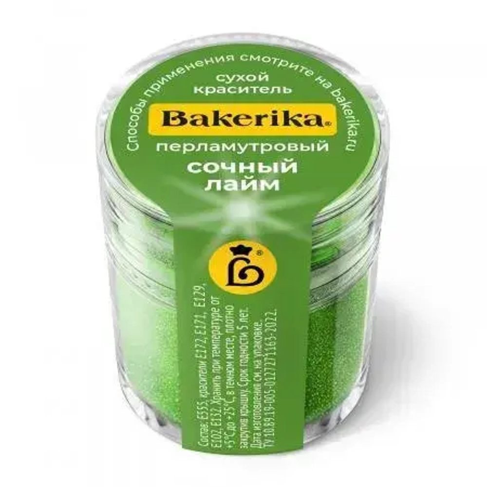 Краситель сухой перламутровый Bakerika «Сочный лайм» 4 гр