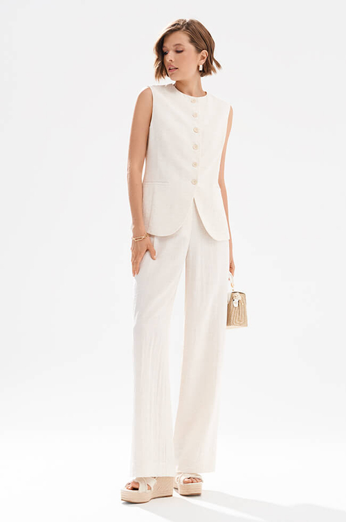 1988 Жилет женский (отбеленный лен)