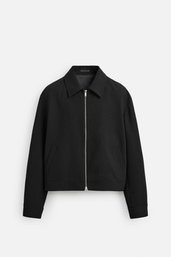 ZARA ЛЕГКАЯ КУРТКА С ЗАСТЕЖКОЙ-МОЛНИЕЙ, ЧЕРНЫЙ