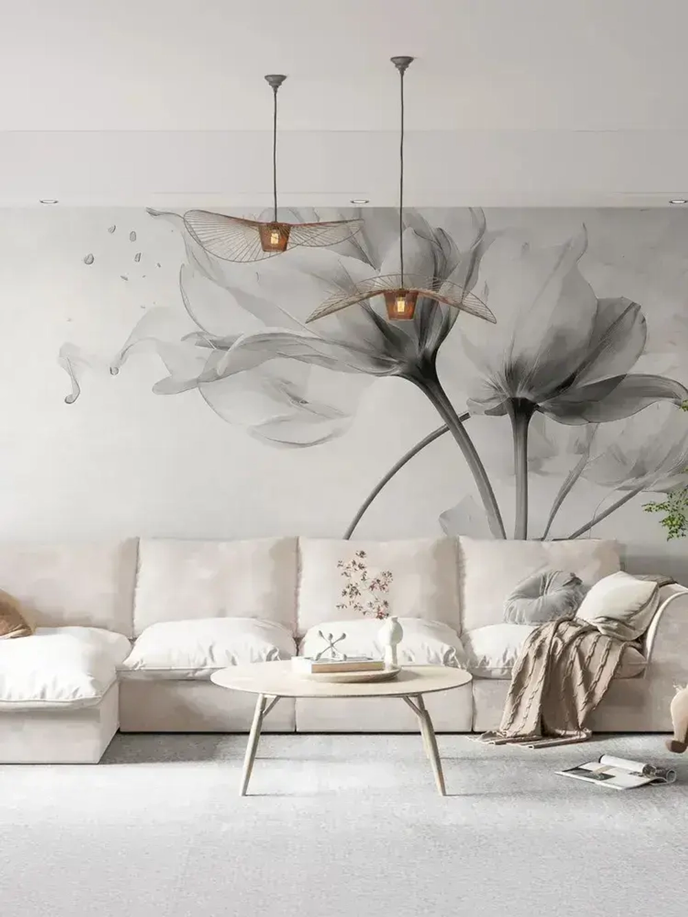 Фотообои Black Flowers 300х280 см флизелиновые Mondeco