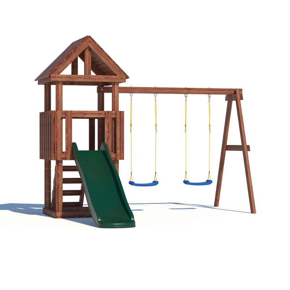 Детская площадка Junior Color с деревянной крышей