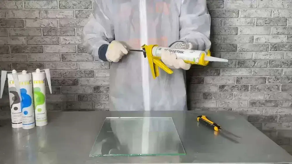 Герметик силиконовый санитарный KRONbuild прозрачный 280 мл