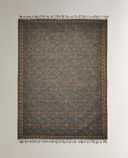 Zara Home плед из хлопка, синий, 140x190 см
