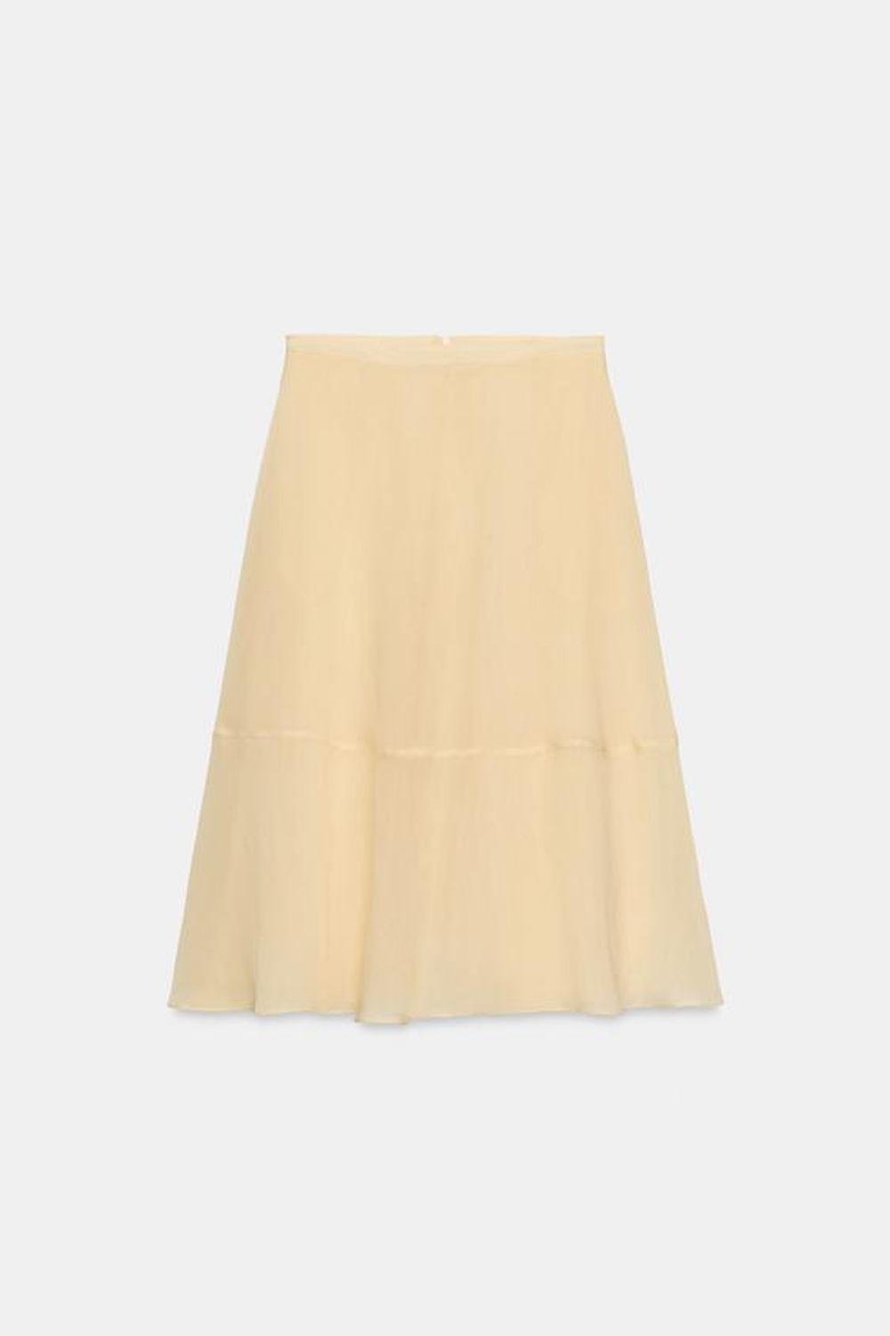 ZARA ЮБКА ZW COLLECTION, ЦВЕТ СЛИВОЧНОГО МАСЛА