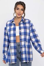 Рубашка хлопковая Джанет (электрик/белая) Б14271-4М LT Collection