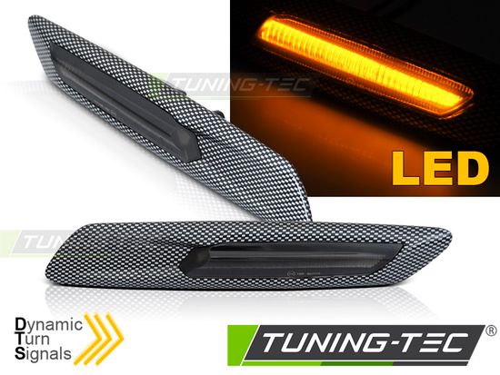 Светодиодные динамические боковые указатели поворота CARBON SMOKE LED для BMW F10/F11 10-13