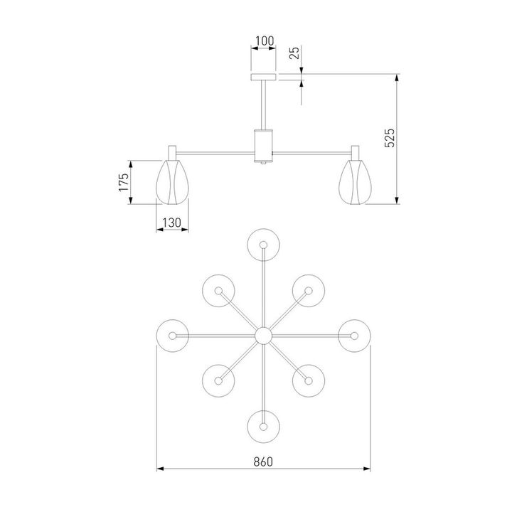Потолочная люстра Eurosvet Magma 60175/8 латунь