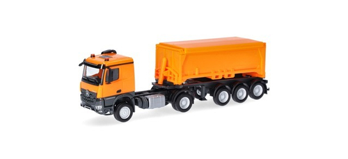 Грузовик Mercedes-Benz Arocs Classicspace, пп контейнеровоз, оранжевый