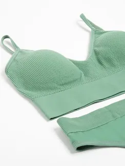 Комплект женский (топ, трусы) цвет зеленый, р-р 42-44