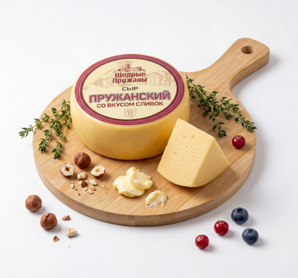 Сыр Пружанский со вкусом сливок 50%, Пружанский МК