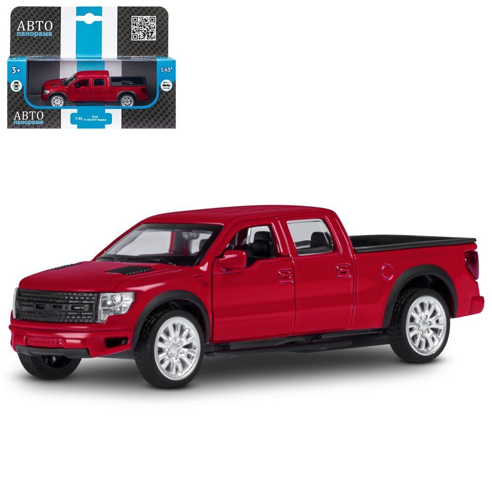 Модель 1:52 Ford F-150 SVT Raptor-2, красный, откр. двери, инерция