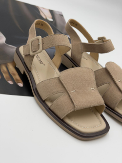 Босоножки женские натуральная кожа арт. PEAG 123-6 цвет "бежевый"