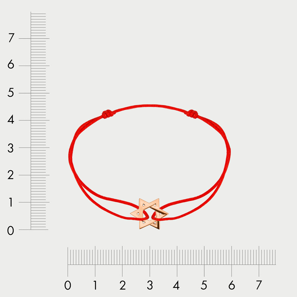 Браслет текстильный со вставкой из красного золота 585 пробы  (арт. Б10010100)