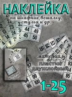 Нумерация на шкафчики, набор