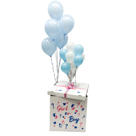 Коробка-сюрприз с шарами и индивидуальной надписью