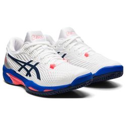 Женские Кроссовки теннисные Asics Solution Speed FF 2 Clay - white/peacoat  - купить по выгодной цене | Теннисный магазин tennis-store.ru