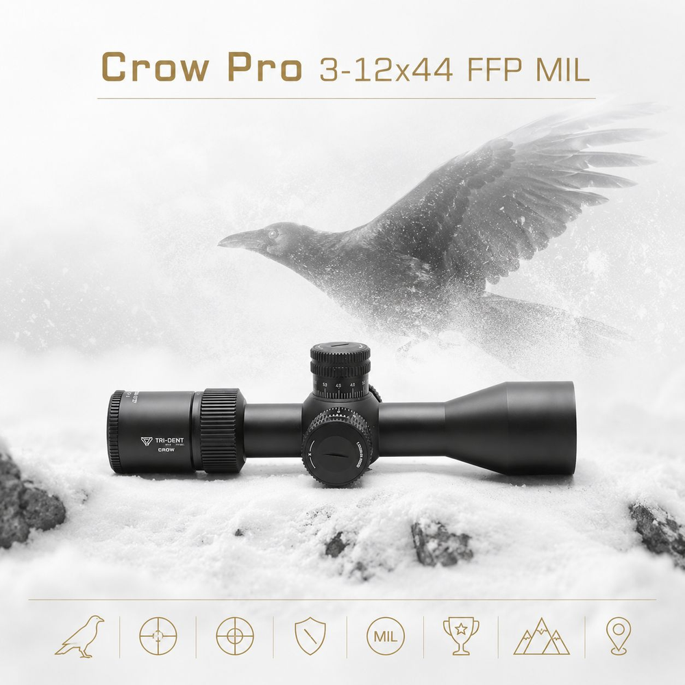 Оптический прицел Tri-dent Arms Crow Pro 3-12х44ffp